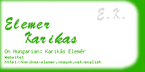 elemer karikas business card